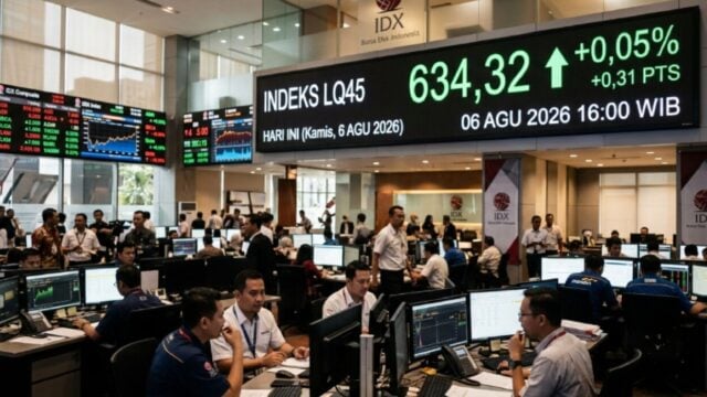 pergerakan indeks lq45 6 agustus 2026 naik 0,05 persen