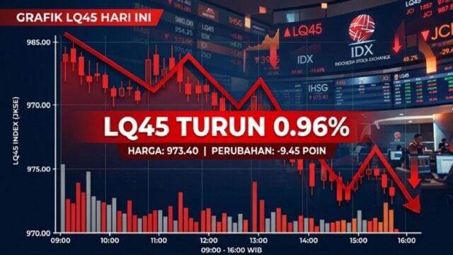 Indeks LQ45 Hari Ini 10 Agustus 2026 Melemah 0,96% ke 634,13