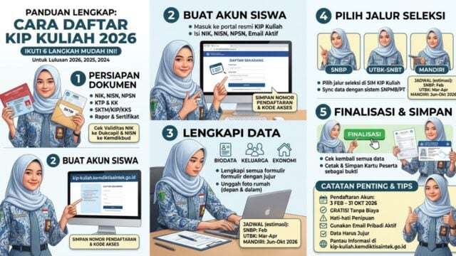 Cara Daftar KIP Kuliah 2026 Online, kip-kuliah.kemdiktisaintek.go.id, kartu indonesia pintar kuliah