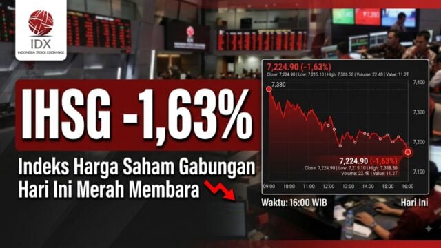IHSG Melemah 1,63% ke 6.261,50