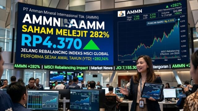 Saham AMMN Melonjak 2,82% ke Rp4.370 Jelang Rebalancing MSCI 13 Agustus 2026