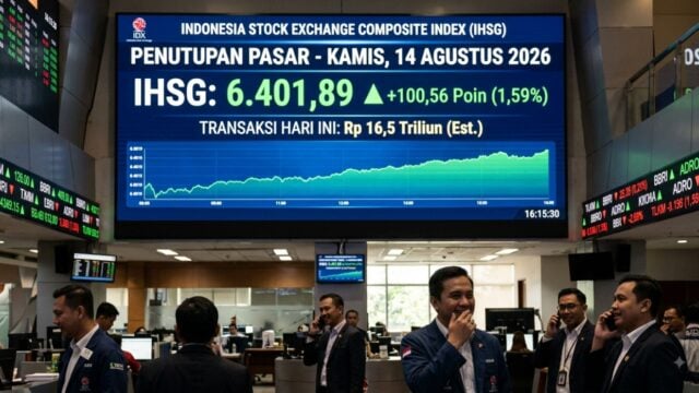 IHSG Menguat 1,59% ke 6.401,89 di Penutupan Perdagangan 14 Agustus 2026