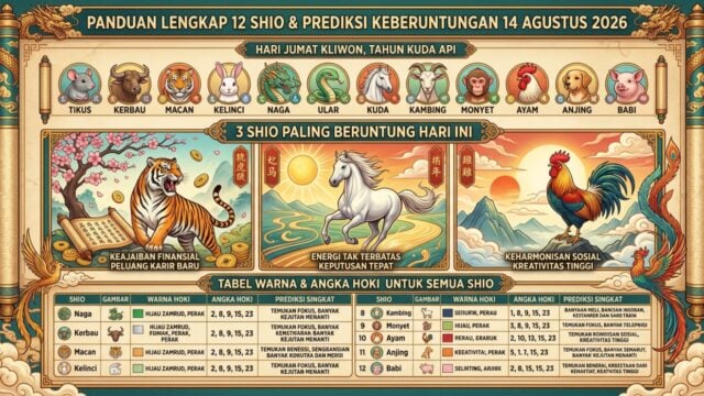 Ramalan Shio Hari Ini Jumat 14 Agustus 2026