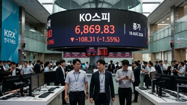 Indeks KOSPI Korea Selatan Ditutup Turun 1,55% ke Level 6.869,83 pada 18 Agustus 2026
