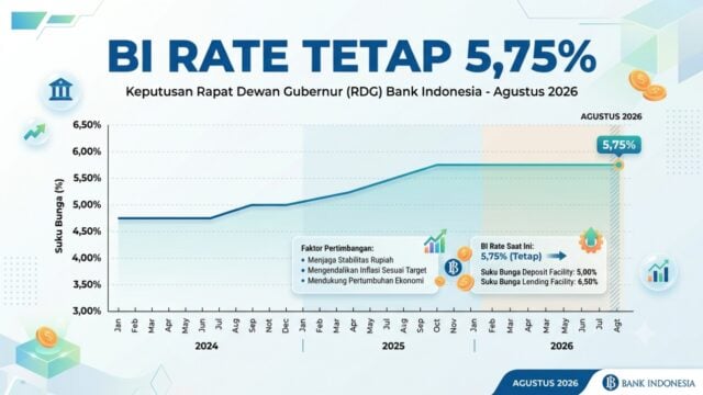 BI Rate Agustus 2026 Tetap 5,75%: Ini Dampak ke Kredit, Deposito & Saham