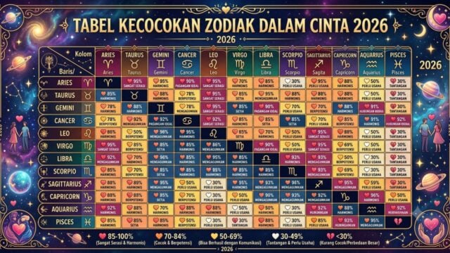 Kecocokan Zodiak dalam Cinta 2026