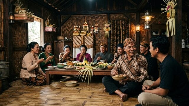 Hermawi Taslim mengikuti tradisi Andon Mangan Suku Tengger bersama Supoyo di Desa Ngadas Probolinggo