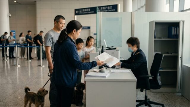 Birokrasi Shenzhen di perbatasan Shenzhen Bay saat pindah dua anjing