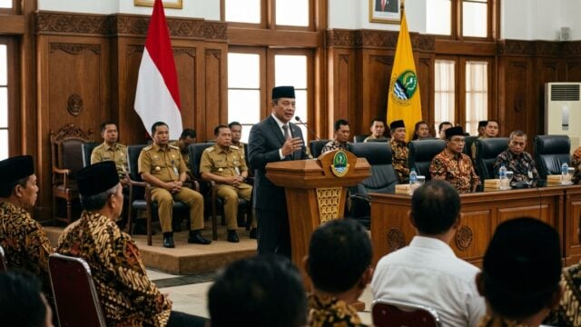Acara rapat paripurna Hari Jadi ke-81 Provinsi Jawa Barat di Pasanggrahan Pancarasa Gedung Sate Bandung dengan Gubernur Dedi