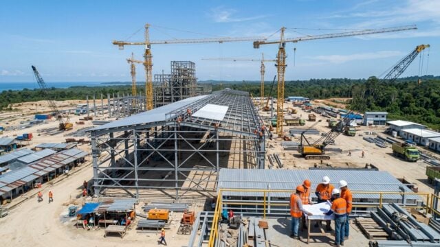 Pemandangan proyek konstruksi pabrik chip raksasa TeraFab milik SpaceX dan Tesla
