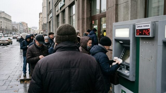 Penarikan dana Rusia memicu antrean dan tekanan bank