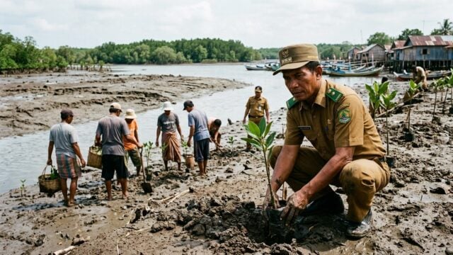 Pesisir Inhil tergerus abrasi dengan rencana rehabilitasi mangrove oleh pemerintah