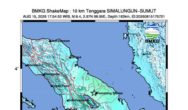 10 km Tenggara SIMALUNGUN-SUMUT Diguncang Gempa M6.4, Terasa hingga sejumlah wilayah