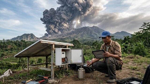 Kolom abu Gunung Semeru membumbung 700 meter saat erupsi Jumat 25 September 2026