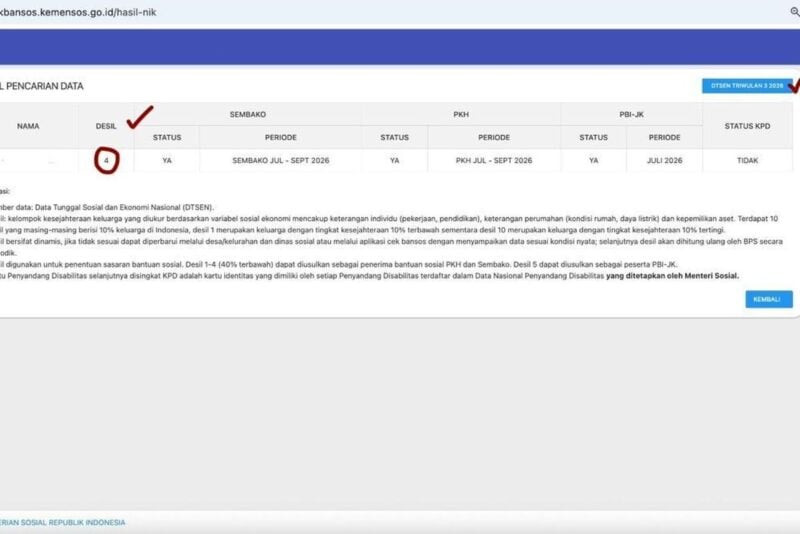 Cara Cek Desil Bansos Lewat HP, Cukup NIK KTP