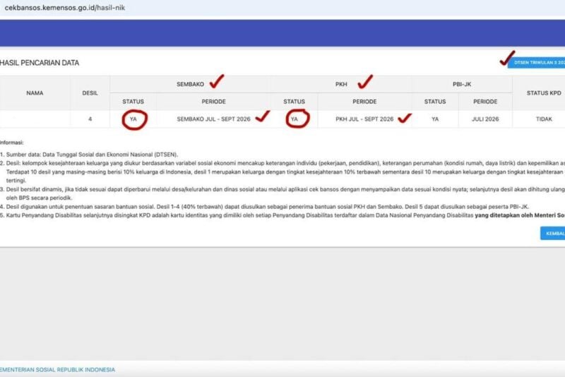 Cara Cek Desil Bansos 2026 Lewat HP, Pakai NIK KTP