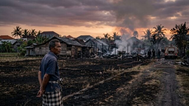 Api Melahap Lahan Legian-Denpasar, Puluhan Rumah Terdampak