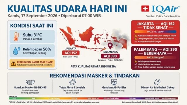 Kualitas Udara Hari Ini Kamis 17 September 2026