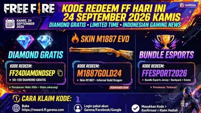 Kode Redeem FF Hari Ini Kamis 24 September 2026