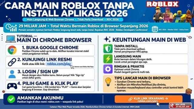 Cara Main Roblox Tanpa Install Aplikasi 2026
