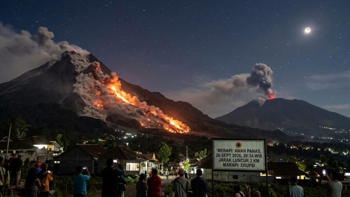 Awan Panas Merapi 2 Km 26 September: Merapi & Marapi Erupsi!