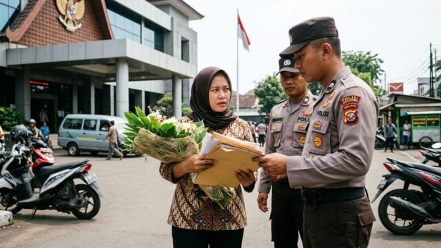 Istri sah geruduk kantor pelakor dengan 20 personel polisi, membawa bukti chat dan dokumen pembelian mobil