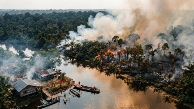 Kebakaran hutan lahan TNBS Jambi dengan asap tebal mendekati habitat harimau sumatera