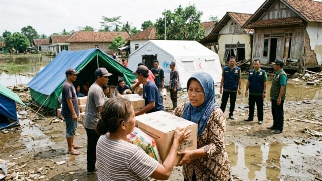 Tim tanggap darurat banjir bandang di Kabupaten Solok menyiapkan bantuan untuk pengungsi di tenda darurat