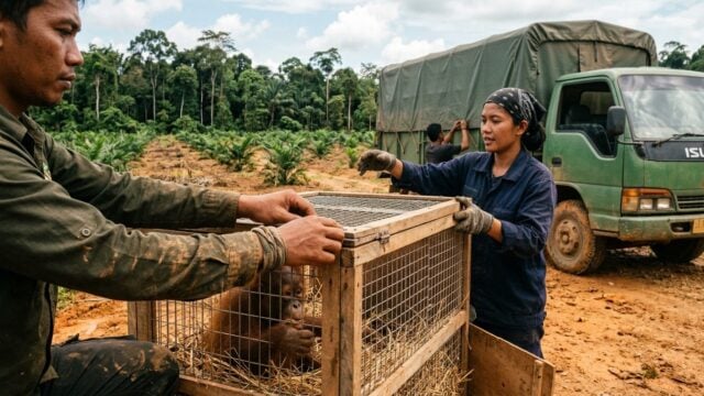 Orang Utan Remaja Diselamatkan di Area Perkebunan Kutim