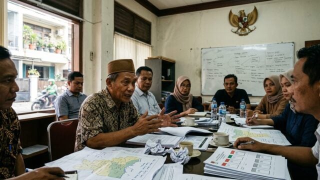 Diskusi strategis persiapan pemilu 2029 di ruang rapat organisasi partai politik