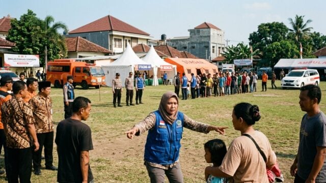 Simulasi evakuasi bencana gempa bumi di Pariaman Sumbar, peserta latihan kesiapsiagaan bencana gempa dan tsunami