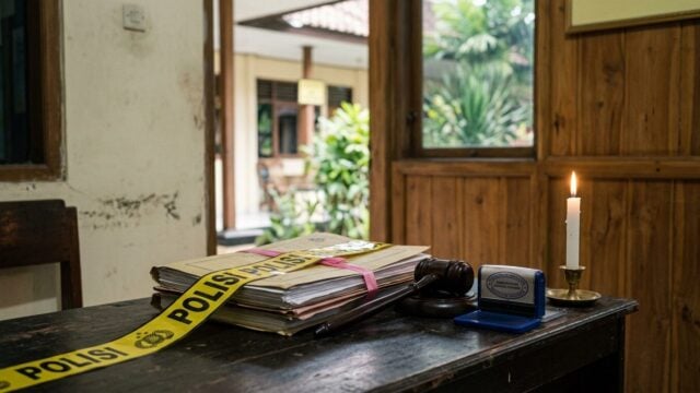 Garis polisi terpasang di lokasi kejadian rumah di kawasan Cakung