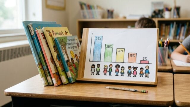 Buku anak berkulit hitam dan grafik representasi karakter