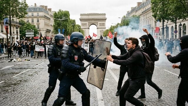 Clashes break between police and protesters in Paris