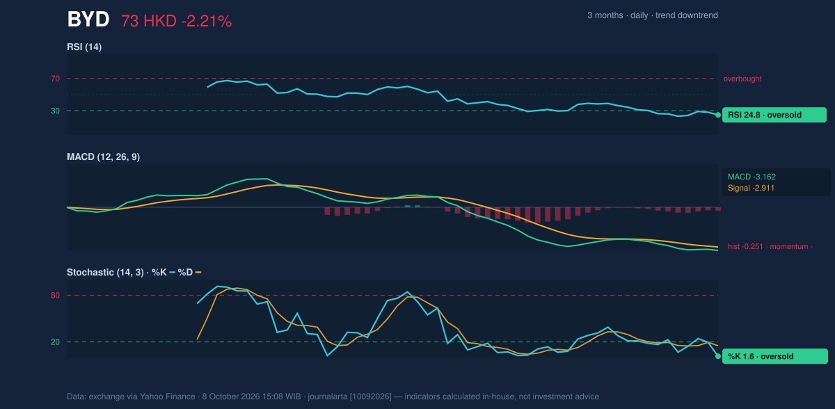 Momentum chart of BYD