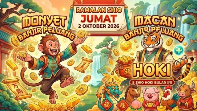 Ramalan Shio Jumat 2 Oktober 2026: Monyet & Macan Banjir Peluang, 5 Shio Hoki Bulan Ini