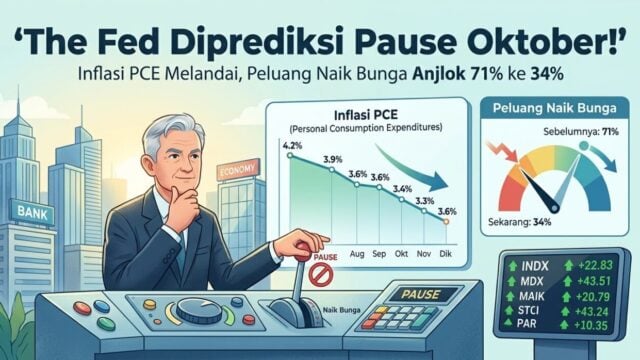 The Fed Diprediksi Pause Oktober! Inflasi PCE Melandai, Peluang Naik Bunga Anjlok 71% ke 34%