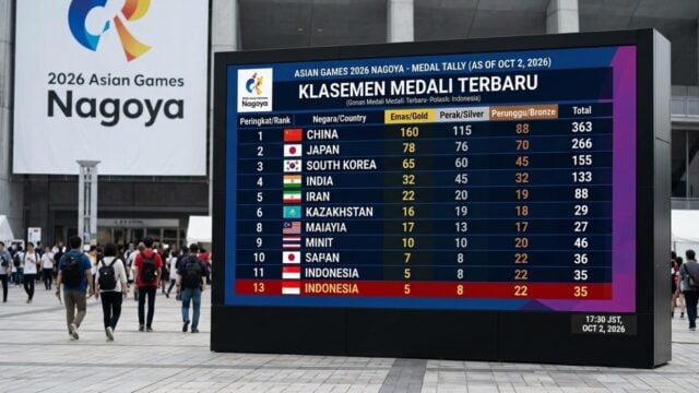 Klasemen Perolehan Medali Asian Games 2026