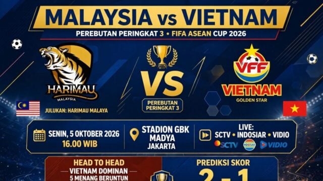 Jadwal Malaysia vs Vietnam FIFA ASEAN Cup