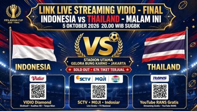Link Live Streaming Vidio Final Indonesia vs Thailand