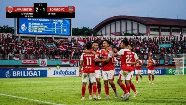Klasemen Java United vs Borneo FC