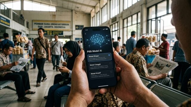 Tampilan antarmuka aplikasi AI di layar smartphone