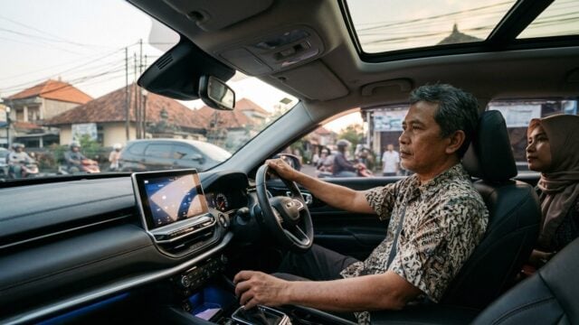 Teknologi hybrid DFSK E5 Plus dengan layar sentuh di kabin depan