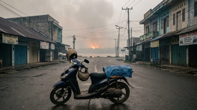 Kabut asap karhutla menyelimuti Palangka Raya saat polusi udara berbahaya
