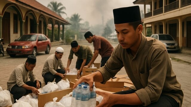 Karhutla di Riau dan aksi sosial santri untuk warga terdampak asap