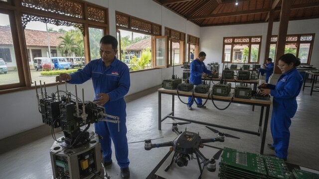 Alutsista nasional produksi LEN berupa radar dan drone terintegrasi