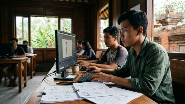 Pelatihan industri animasi RI di ruang kerja BDI Denpasar