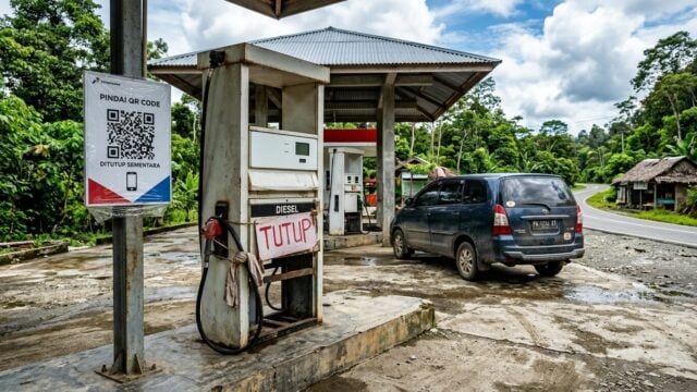Penyaluran Biosolar di SPBU Tanah Hitam Jayapura dihentikan sementara