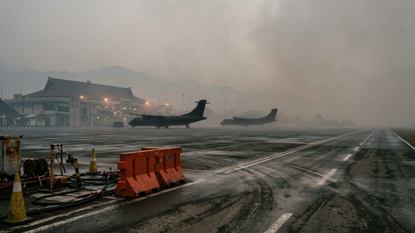 Sejumlah penerbangan di Bandara Ambon ditunda akibat kabut asap