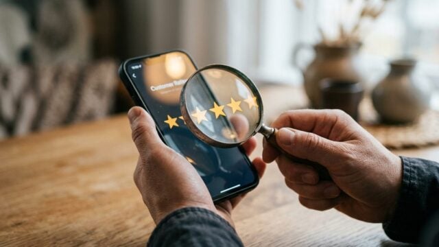 Ilustrasi penindakan terhadap bisnis yang menggunakan ulasan palsu di internet